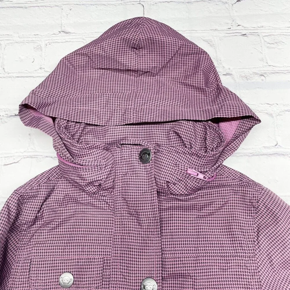 Appaman 2T Lightweight Nylon Windbreaker Jacket Lined Pink Black Houndstooth - Picture 2 of 11